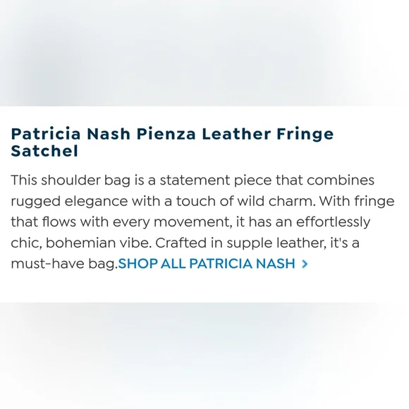 Patricia Nash Black Leather Fringe Shoulder Bag